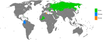 Land hvor Dana (grønt) er mye brukt