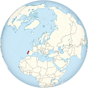 Portugal on the globe (Europe centered).svg