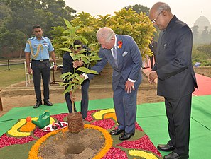 President Ram Nath Kovind and Prince of Wales planting a tree