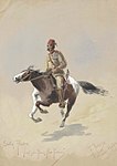 Slatin Pascha und sein Pferd „Plum Pudding“ in Wadi Halfa