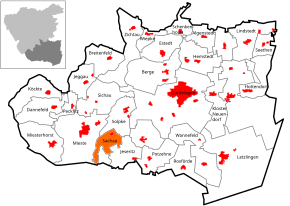 Poziția localității Sachau