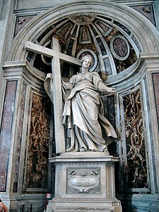 Sankta Helena med det sanna Korset, utförd av Andrea Bolgi.