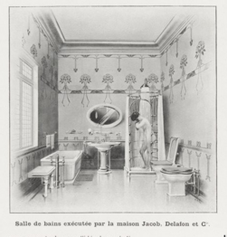 Salle de bain exécutée par la maison Jacob Delafon et Cie[10].