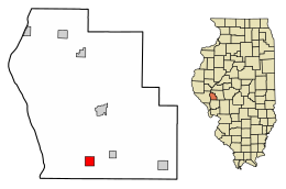 Location of Glasgow in Scott County, Illinois.