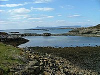 South Channel of Loch nan Ceall. The islands of Eigg and Rùm in the distance.