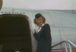 Stewardess, circa 1949-50, American Overseas, ...