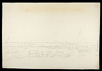 The Encampment of Ld. Cornwallis at 5 miles E of Bangalore on 29' 'Apl 1792. Composed of abt 40,000, extent 4 miles long[18]