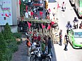 Barricades made of old tyres and bamboo, Bangkok, 2010