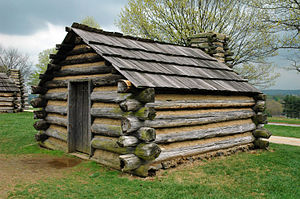 A replica of a cabin in which soldiers would h...