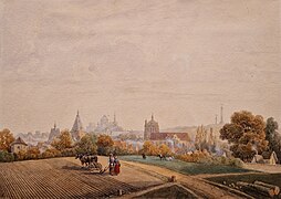 Vue de la ville de Dreux, 1re moitié du XIXe siècle, Nicolas Kellin.