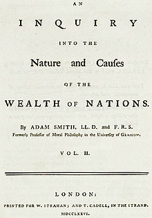 A közgazdaságtan egyik alapvető műve: Adam Smith értekezése A nemzetek gazdagságáról (1776)