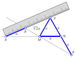 Podwojenie sześcianu (konstrukcja odcinka o długości '"`UNIQ--postMath-00000001-QINU`"')