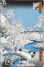 Taiko-bashi Bridge in 1857 by Hiroshige