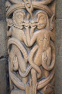 Адам и Ева, Линкольнский собор (XII век)