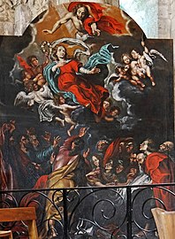 Retable du chœur: L'Assomption de Bern d'Henny d'après un tableau de Pierre Paul Rubens