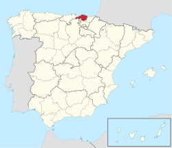 מיקום המחוז (באדום) בספרד