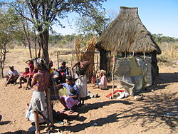 szan törzsi emberek Namíbiában
