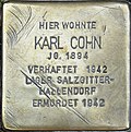 Braunschweig Höhe 3 Stolperstein Karl Cohn