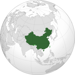 Location of People's Republic of China