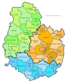 Carte des cantons et des arrondissements de la Côte-d'Or