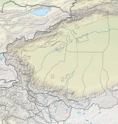 Location map China Xinjiang Southern relief