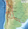 The route of the 2011 Dakar Rally