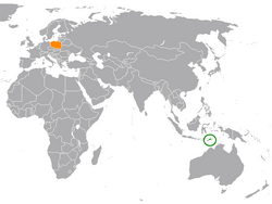 Lage von Osttimor und Polen