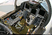 MHDDs and pedestal panel with centre stick in the Typhoon cockpit Eurofighter cockpit int.jpg