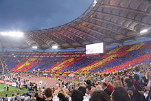 جماهير النادي في ملعب الأولمبيكو في روما في نهائي دوري أبطال أوروبا 2009