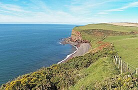 The North Head and Fleswick Bay seen from the St Bees path