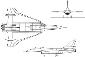 F-16XL 三面図