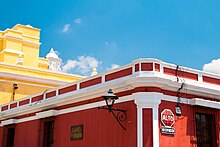 Spanish colonial architecture in Antigua Guatemala. Guatemala - Antigua - Houses.jpg