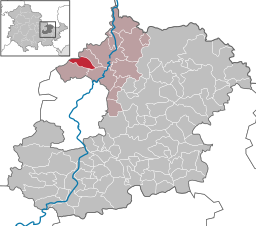 Läget för kommunen Hainichen i Saale-Holzland-Kreis