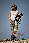 Een lifter en zijn hond, ergens op Route 66 in Arizona in 1972