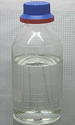 Sample of hydrochloric acid in a bottle