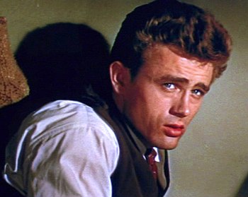 Cropped screenshot of James Dean in the traile...