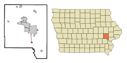 Location of Hills, Iowa