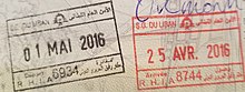 Lebanese Visa stamps in a Canadian passport LebanonVisaStamps.jpg