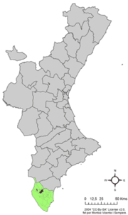 Localização do município de Callosa de Segura na Comunidade Valenciana