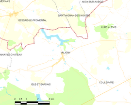 Mapa obce Valigny