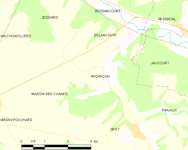 Mapa obce Argançon