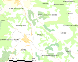 Mapa obce Sagelat