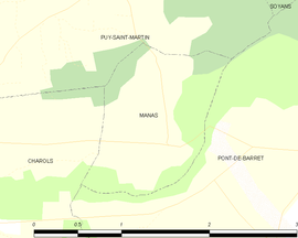 Mapa obce Manas