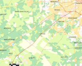 Mapa obce Cestas