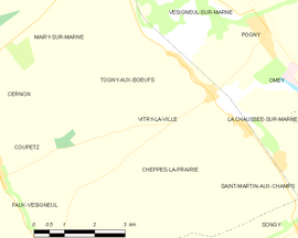 Mapa obce Vitry-la-Ville