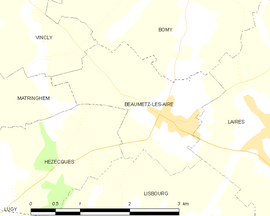 Mapa obce Beaumetz-lès-Aire