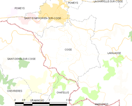 Mapa obce Coise