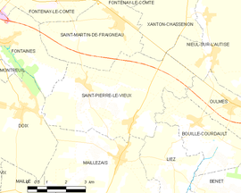 Mapa obce Saint-Pierre-le-Vieux