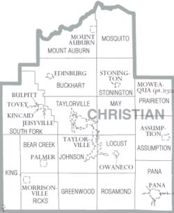 Map of Christian County, Illinois