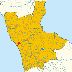 Elhelyezkedése Cosenza térképén